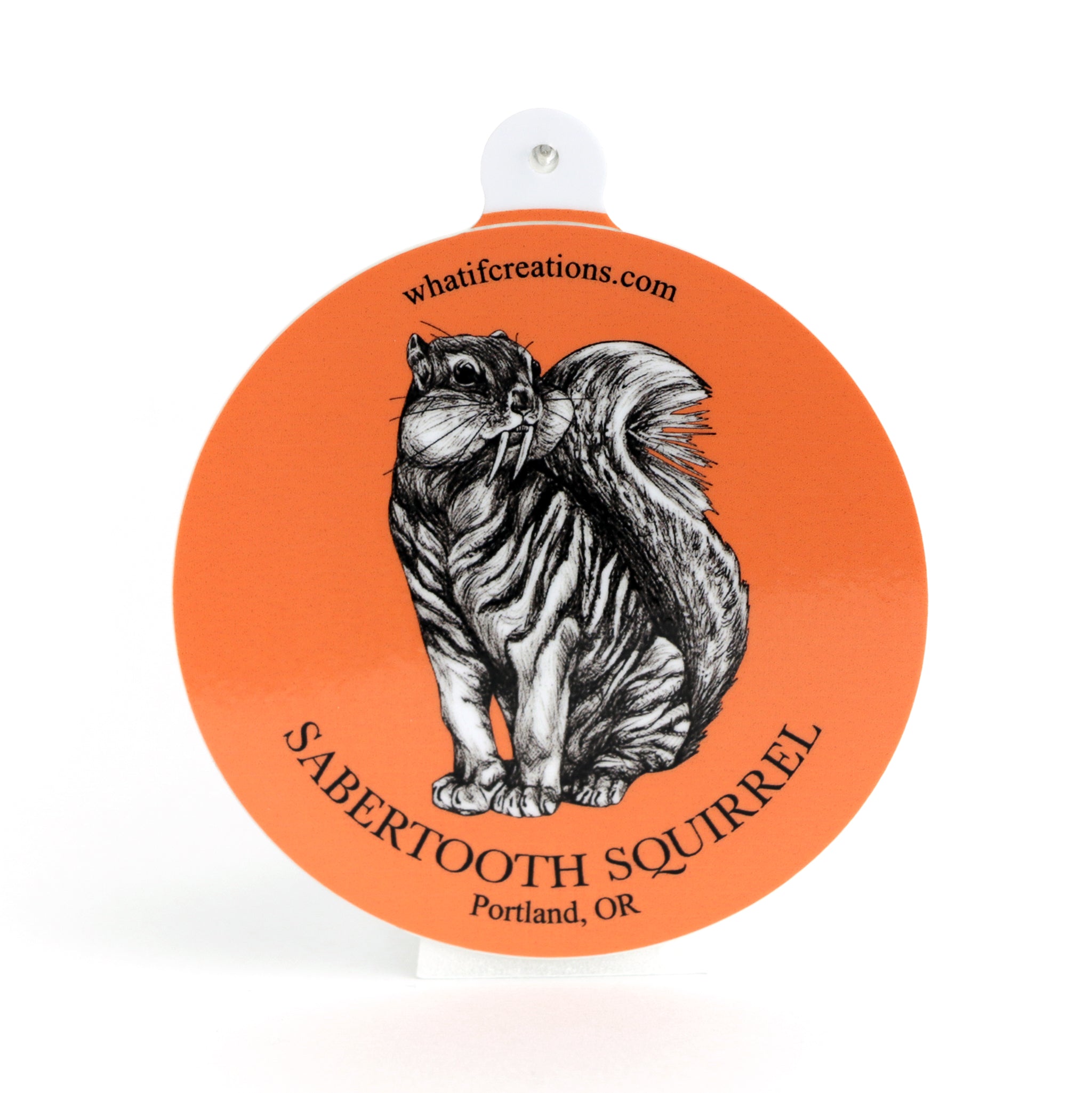 Sabertooth Squirrel | Sabertooth Tiger + Squirrel Hybrid Animal | 3" Vinyl Sticker