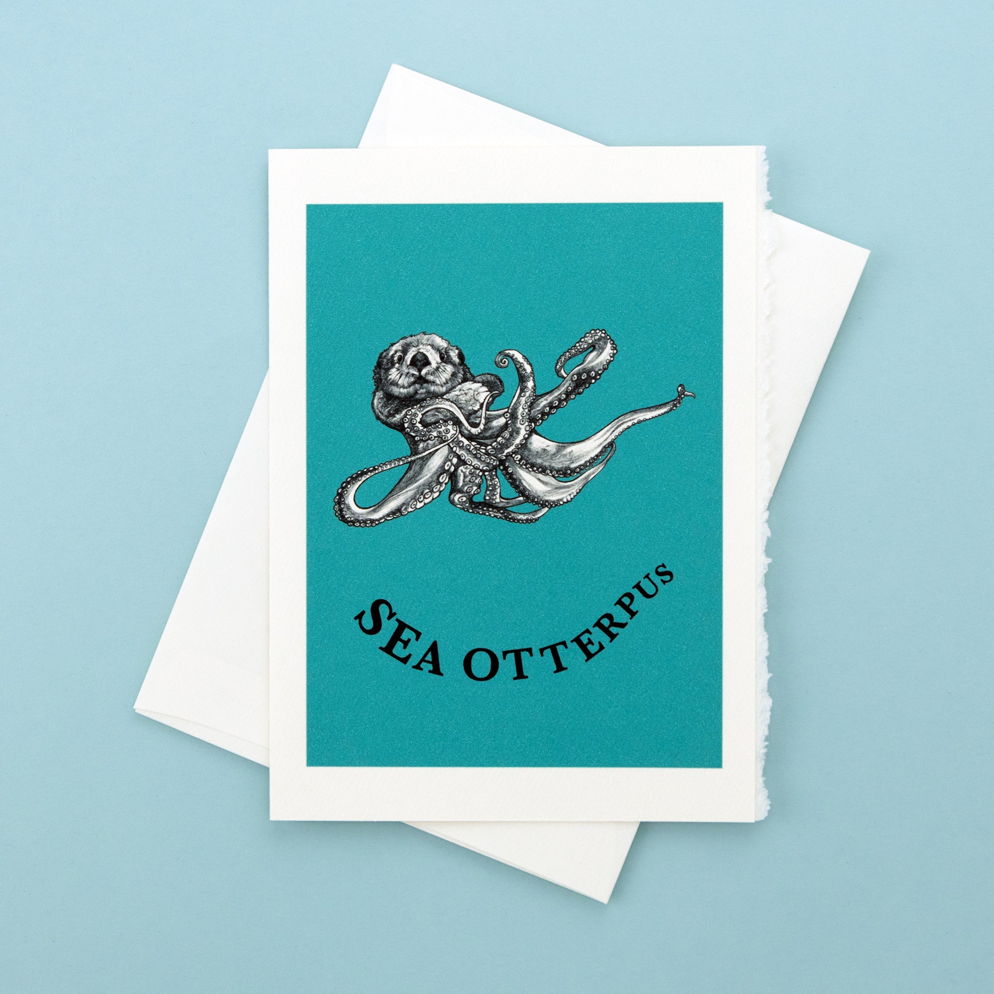 Sea Otterpus | Sea Otter + Octopus Hybrid Animal | 5x7" Greeting Card
