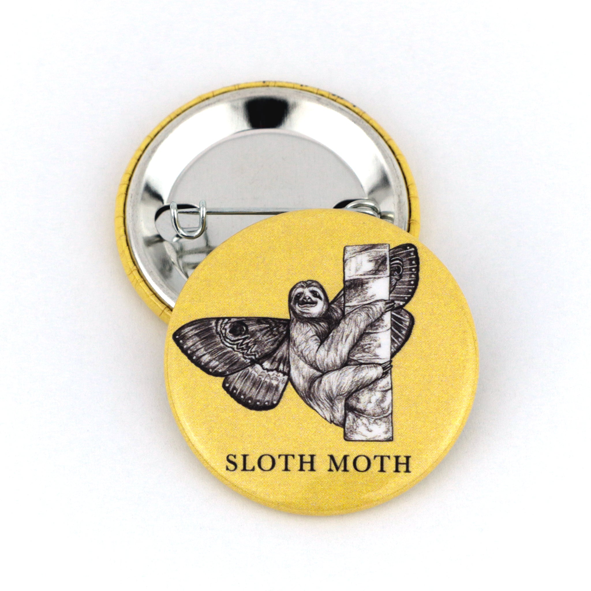 Sloth Moth | Sloth + Moth Hybrid Animal | 1.5" Pinback Button