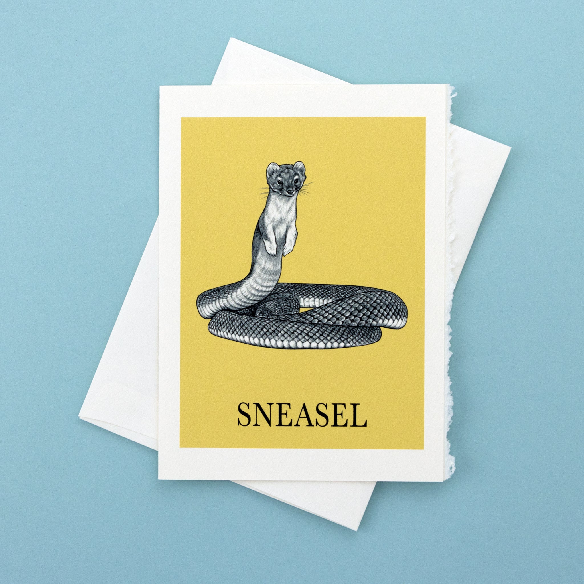 Sneasel | Snake + Weasel Hybrid Animal | 5x7" Greeting Card