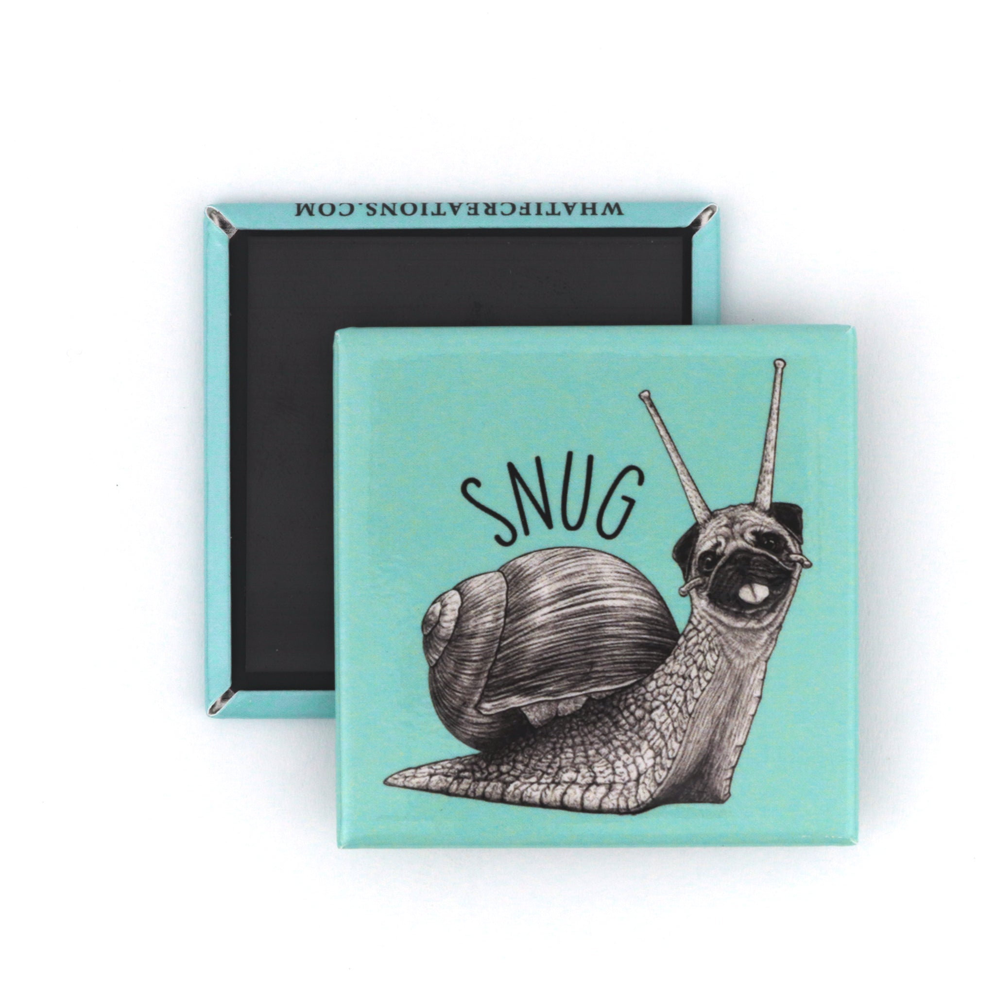 Snug | Snail + Pug Hybrid Animal | 2" Fridge Magnet