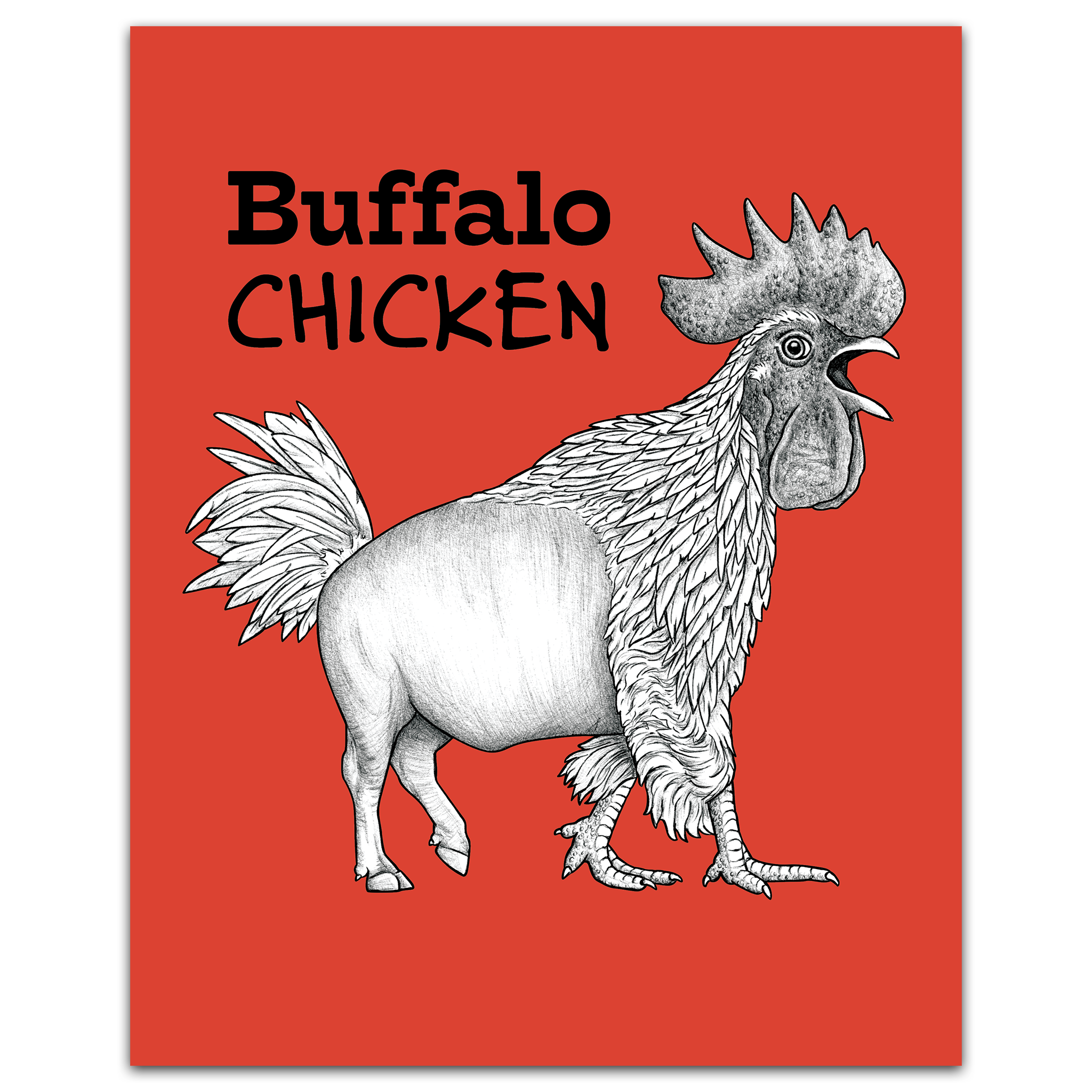 Buffalo Chicken | Buffalo + Chicken Hybrid Animal | 8x10" Color Print