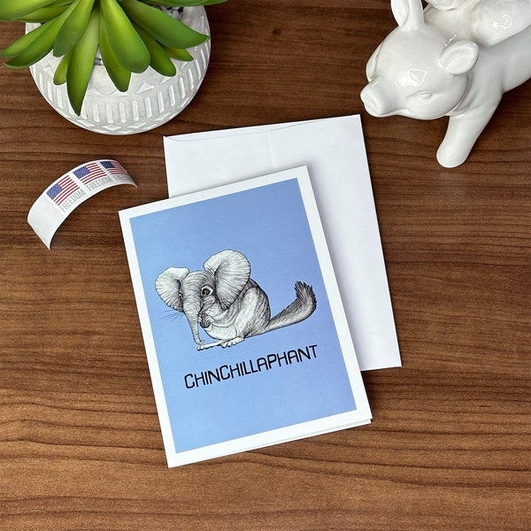 Chinchillaphant 5x7" Greeting Card - Whatif Creations