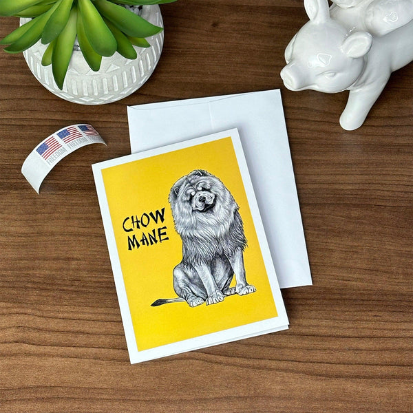 Chow Mane 5x7" Greeting Card - Whatif Creations