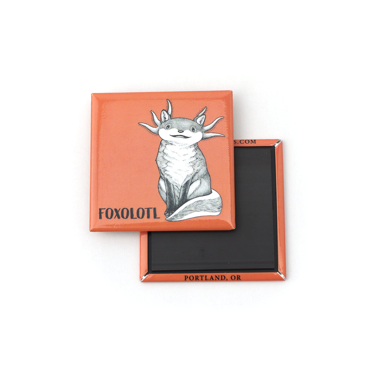 Foxolotl | Fox + Axolotl Hybrid Animal | 2" Fridge Magnet