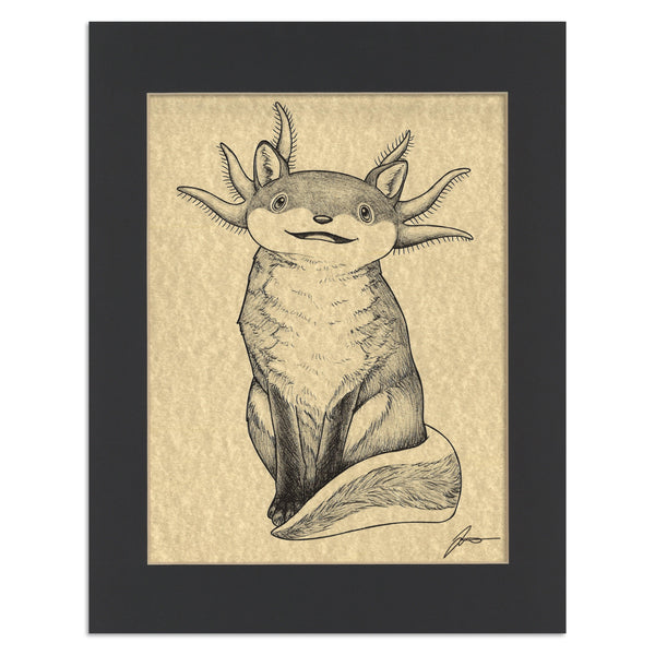 Foxolotl 11x14" Parchment Print - Whatif Creations