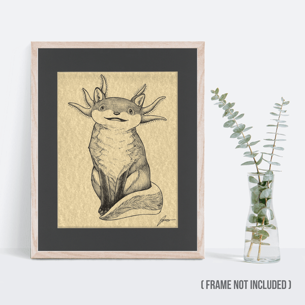 Foxolotl 11x14" Parchment Print - Whatif Creations