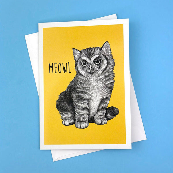 Meowl 5x7" Greeting Card - Whatif Creations