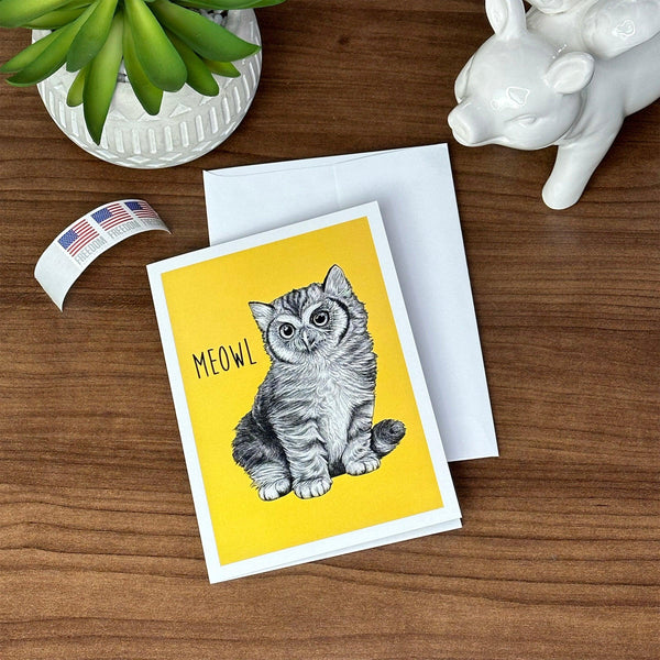 Meowl 5x7" Greeting Card - Whatif Creations