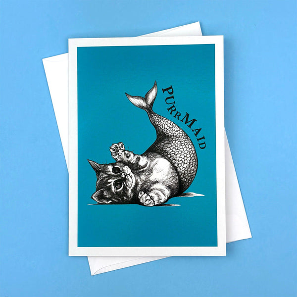 Purrmaid 5x7" Greeting Card - Whatif Creations