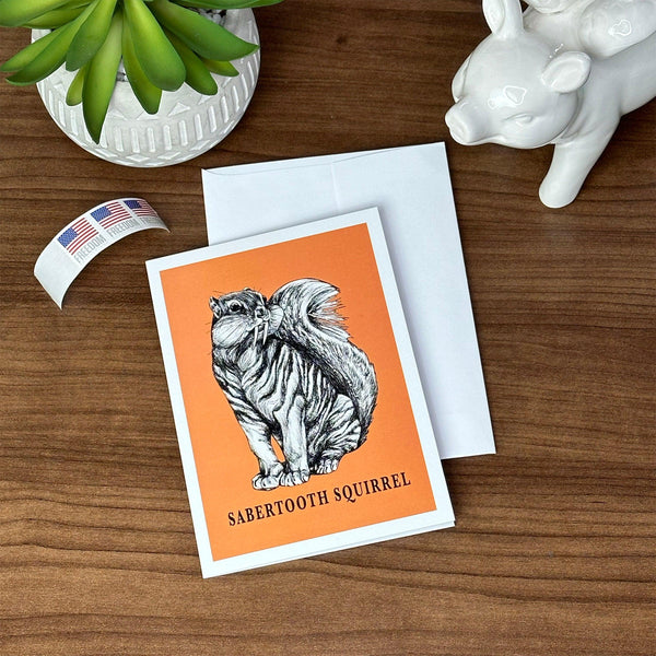 Sabertooth Squirrel 5x7" Greeting Card - Whatif Creations