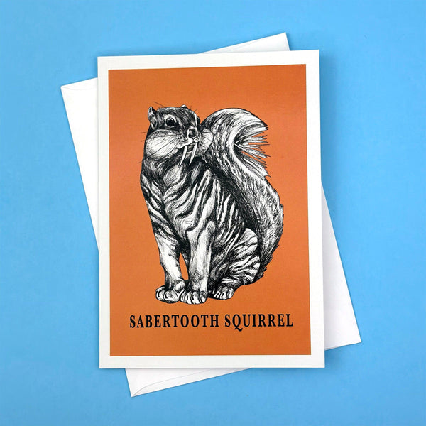 Sabertooth Squirrel 5x7" Greeting Card - Whatif Creations