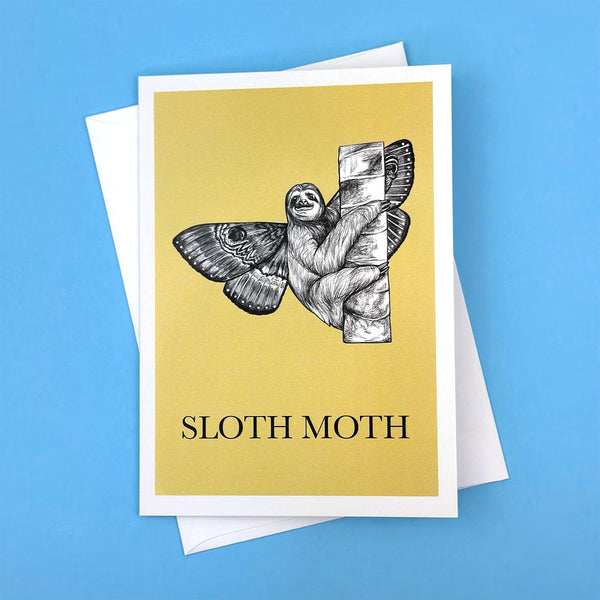 Sloth Moth 5x7" Greeting Card - Whatif Creations