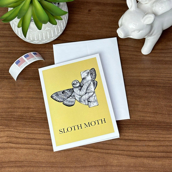 Sloth Moth 5x7" Greeting Card - Whatif Creations