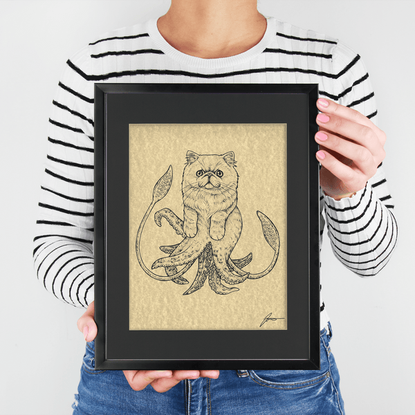 Squitten 11x14" Parchment Print - Whatif Creations