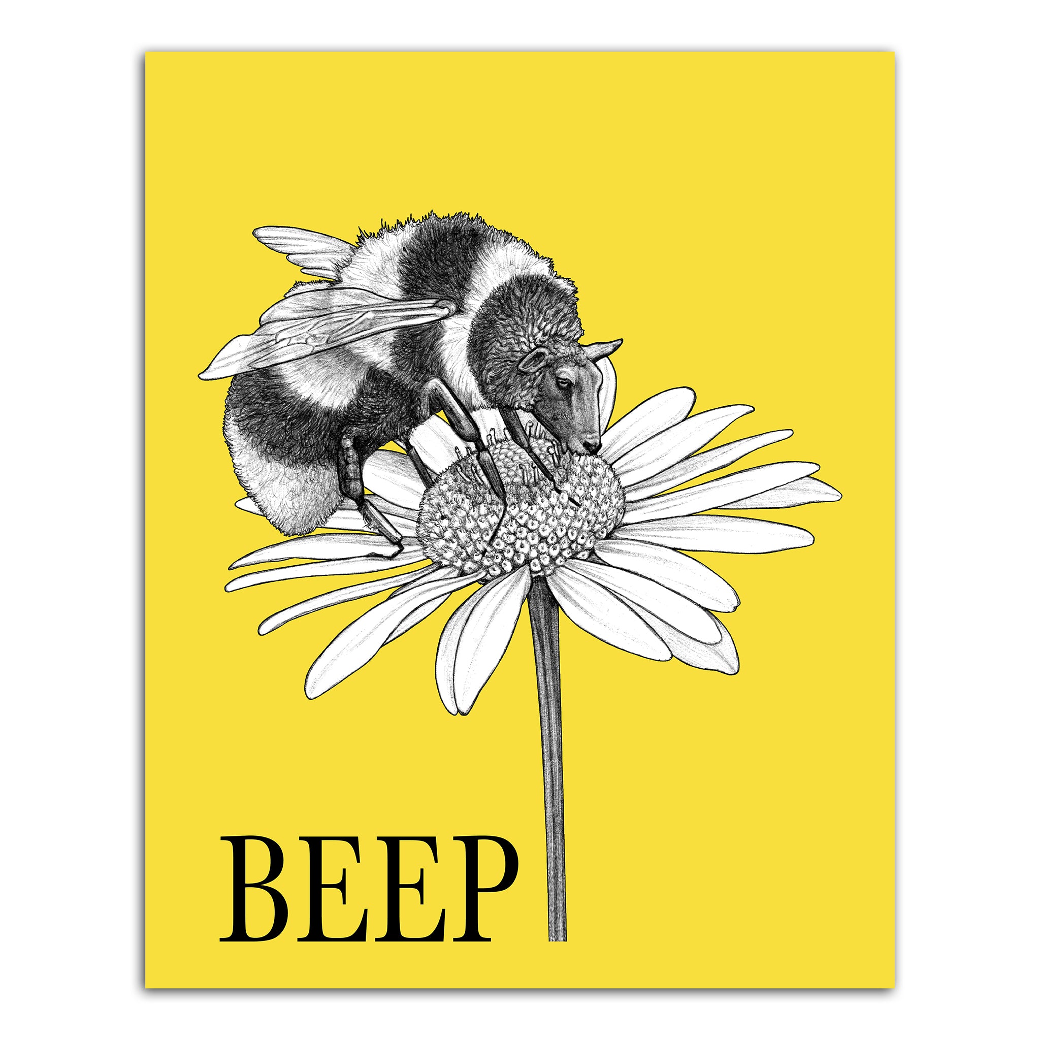 Beep | Bee + Sheep Hybrid Animal | 8x10" Color Print