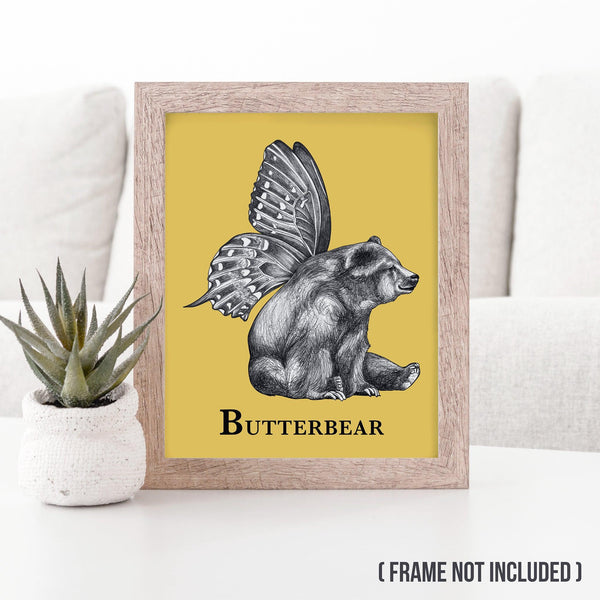 Butterbear 8x10" Color Print - Whatif Creations