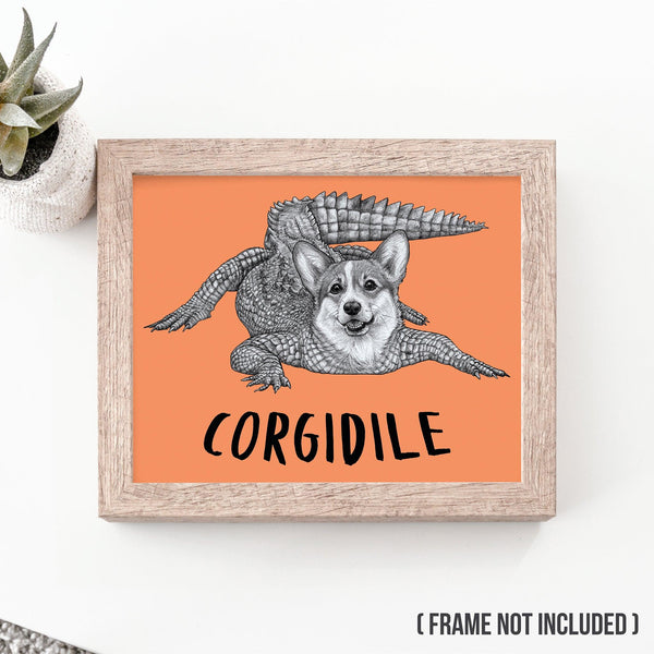 Corgidile 8x10" Color Print - Whatif Creations