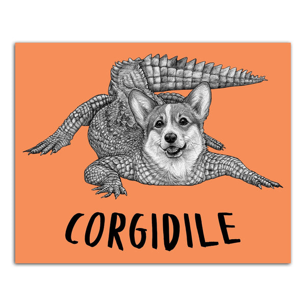 Corgidile 8x10" Color Print - Whatif Creations