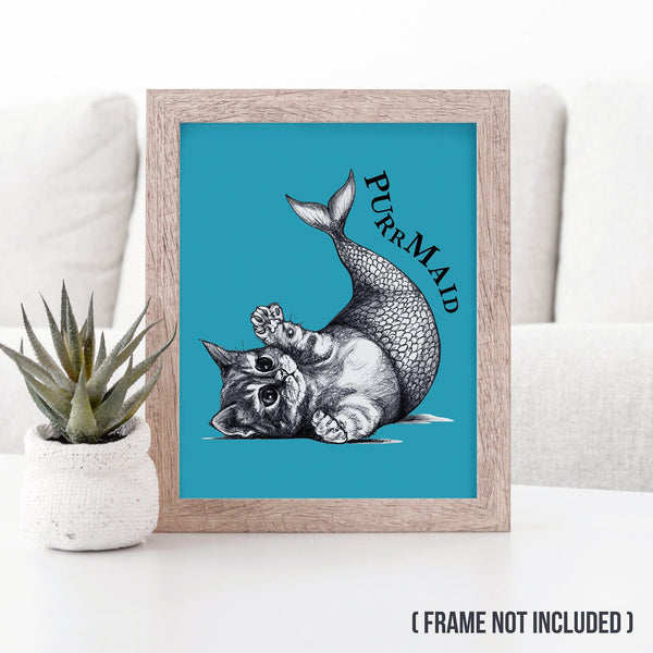Purrmaid 8x10" Color Print - Whatif Creations