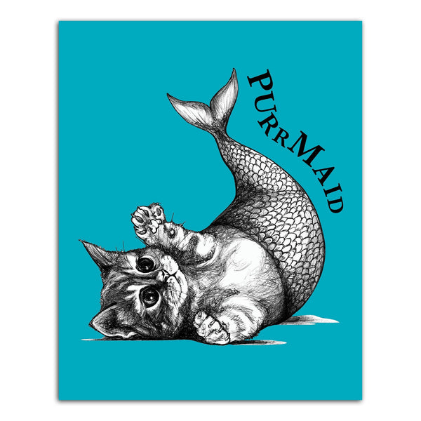 Purrmaid 8x10" Color Print - Whatif Creations