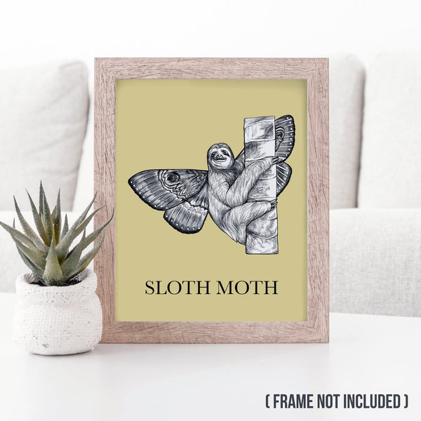 Sloth Moth 8x10" Color Print - Whatif Creations