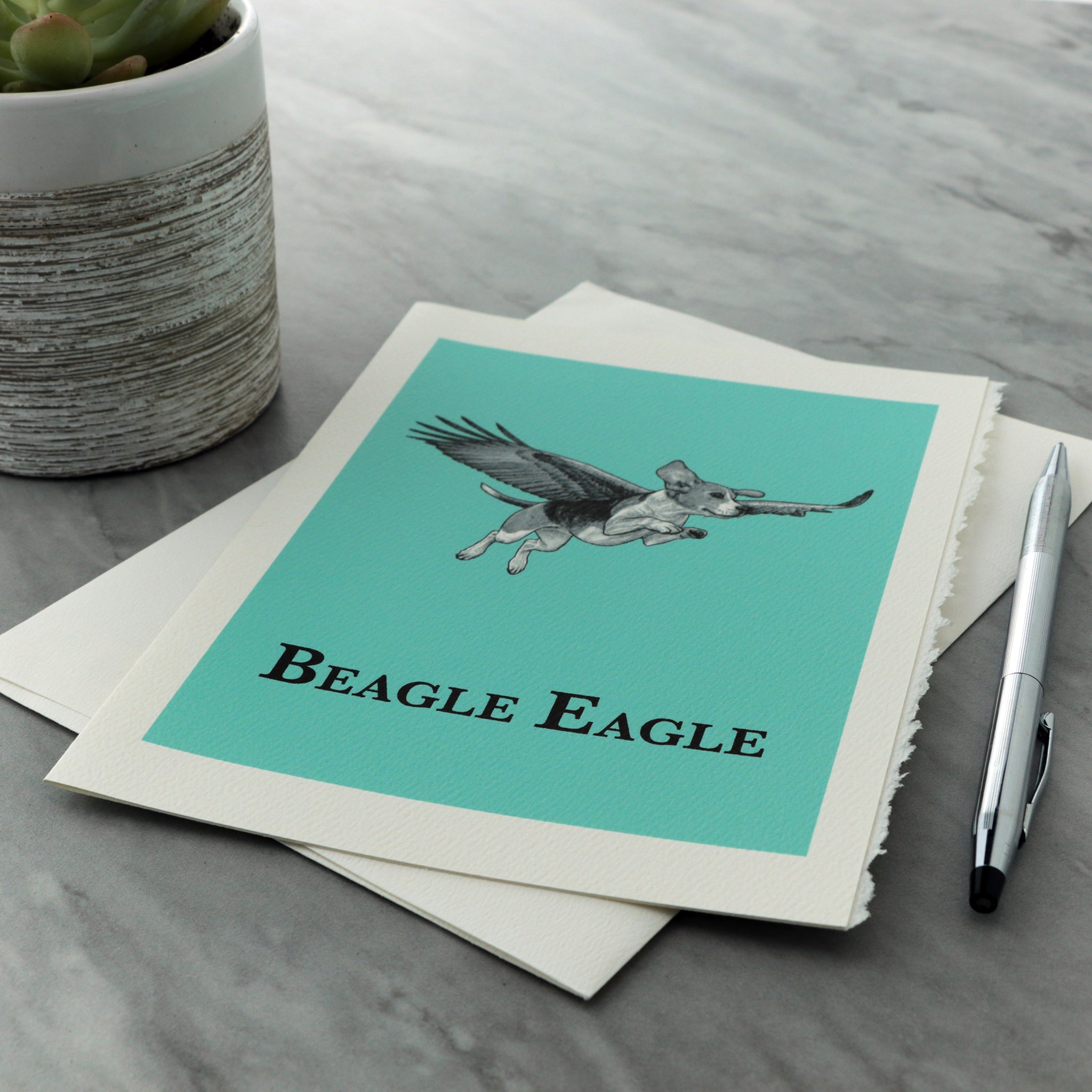 Beagle Eagle 5x7" Greeting Card