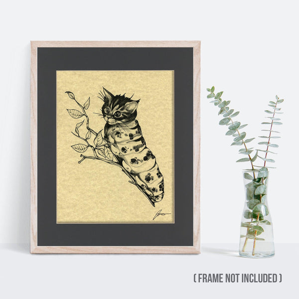 Caterpillar 11x14" Parchment Print - Whatif Creations