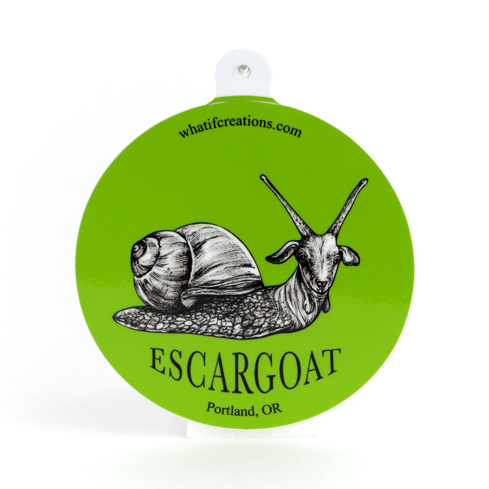 Escargoat | Goat + Snail Hybrid Animal | 3" Vinyl Sticker
