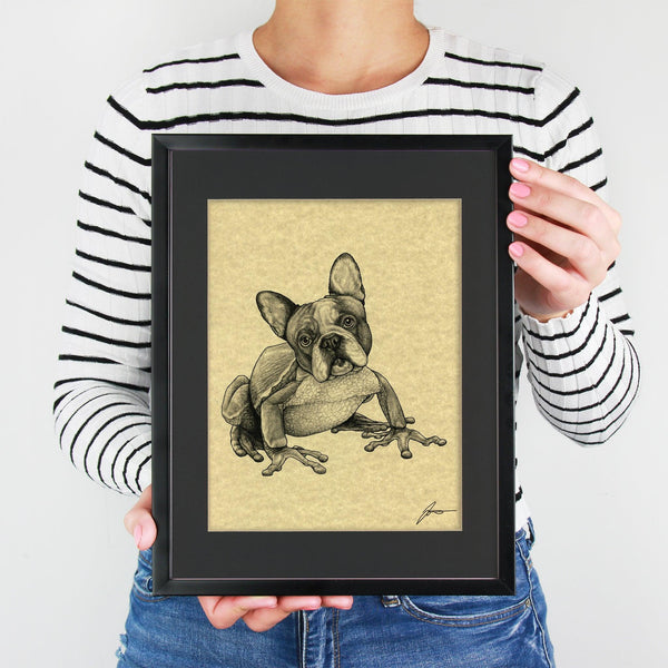 French Bullfrog 11x14" Parchment Print - Whatif Creations