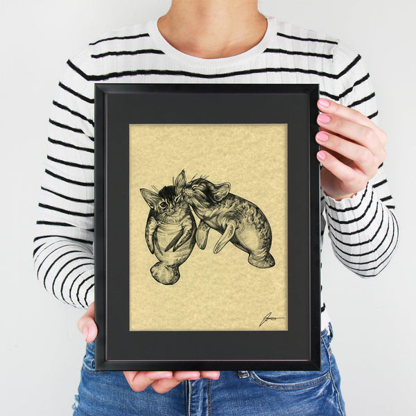 Manakittens 11x14" Parchment Print - Whatif Creations