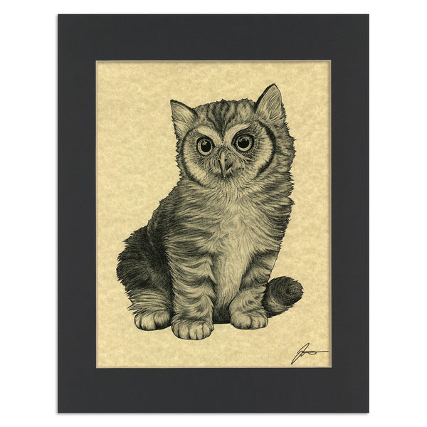 Meowl 11x14" Parchment Print - Whatif Creations