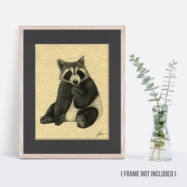 Pandacoon 11x14" Parchment Print - Whatif Creations