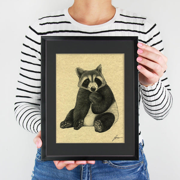 Pandacoon 11x14" Parchment Print - Whatif Creations