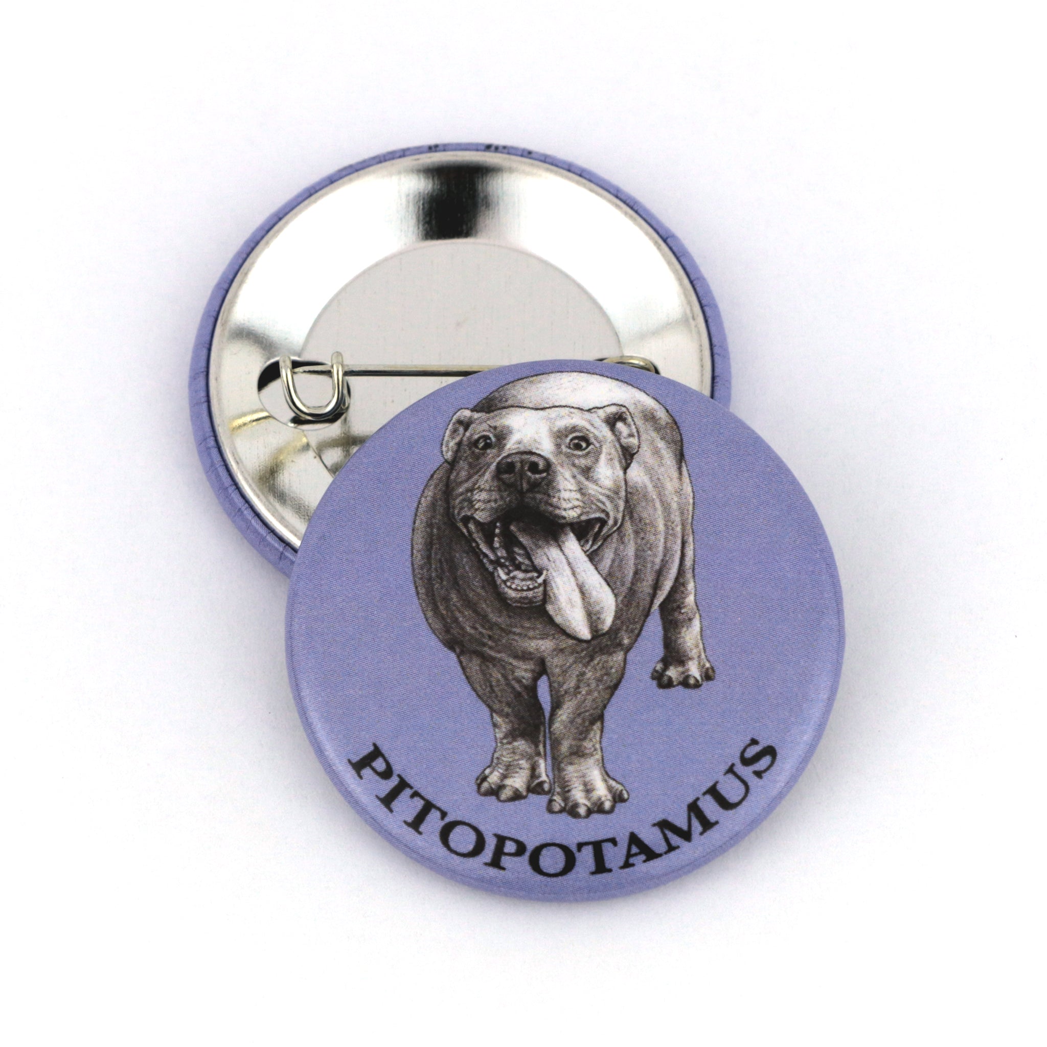 Pitopotamus | Pitbull + Hippopotamus Hybrid Animal | 1.5" Pinback Button