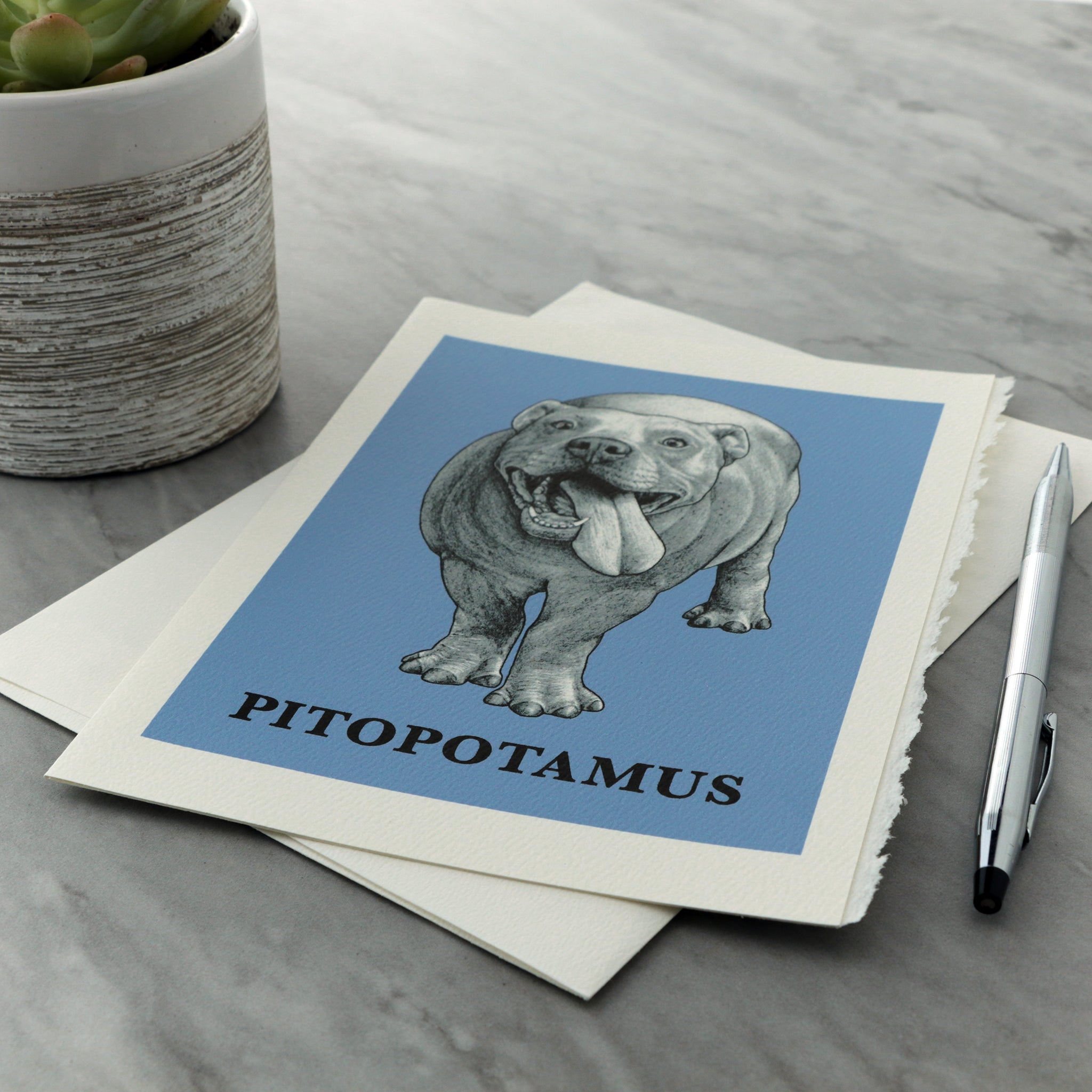 Pitopotamus 5x7" Greeting Card