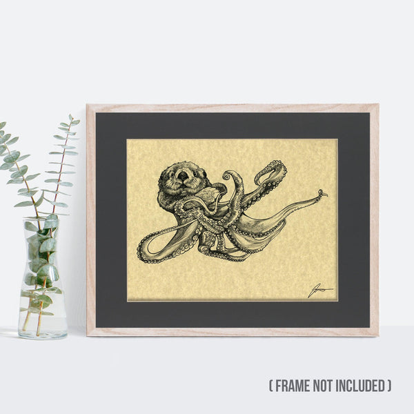 Sea Otterpus 11x14" Parchment Print - Whatif Creations