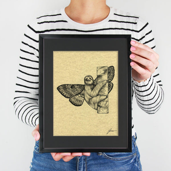 Sloth Moth 11x14" Parchment Print - Whatif Creations